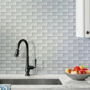 White 12x12 Glossy Brick Glass Mosaic Tile (5 pack, 4.92 sq ft/case)