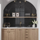 Black 12x12 Glossy Brick Glass Mosaic Tile (5 pack, 4.92 sq ft/case)