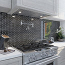 Black 12x12 Glossy Brick Glass Mosaic Tile (5 pack, 4.92 sq ft/case)