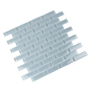 Gray 12x12 Glossy Brick Glass Mosaic Tile (5 pack, 4.92 sq ft/case) - Sample
