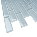 Gray 12x12 Glossy Brick Glass Mosaic Tile (5 pack, 4.92 sq ft/case) - Sample