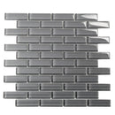Coin Gray 12x12 Glossy Brick Glass Mosaic Tile (5 pack, 4.92 sq ft/case) - Sample