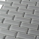 Coin Gray 12x12 Glossy Brick Glass Mosaic Tile (5 pack, 4.92 sq ft/case)