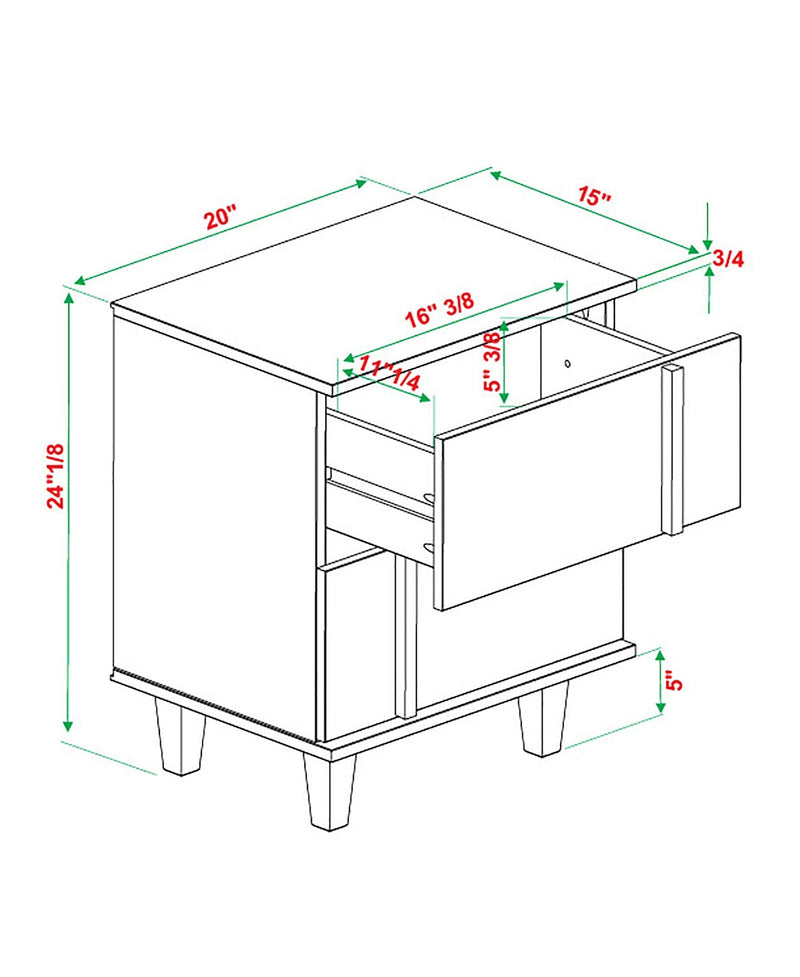 Bronx Modern Solid Wood Nightstand