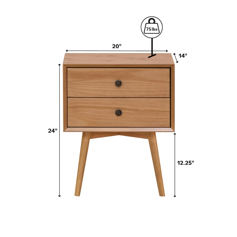 Mid-Century Solid Wood Nightstand Collection (1 or 2 Drawer)