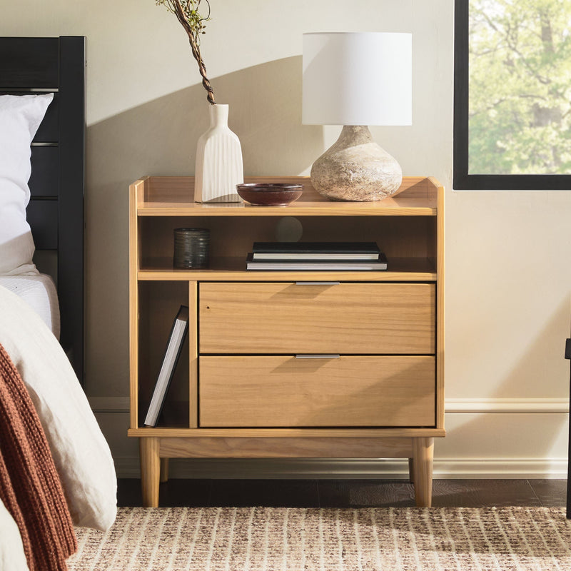 Lee Mid-Century Modern Wood Nightstand