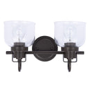 Brighton 2-Light Dark Bronze Dimmable Bathroom Vanity Light