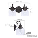 Brighton 2-Light Dark Bronze Dimmable Bathroom Vanity Light
