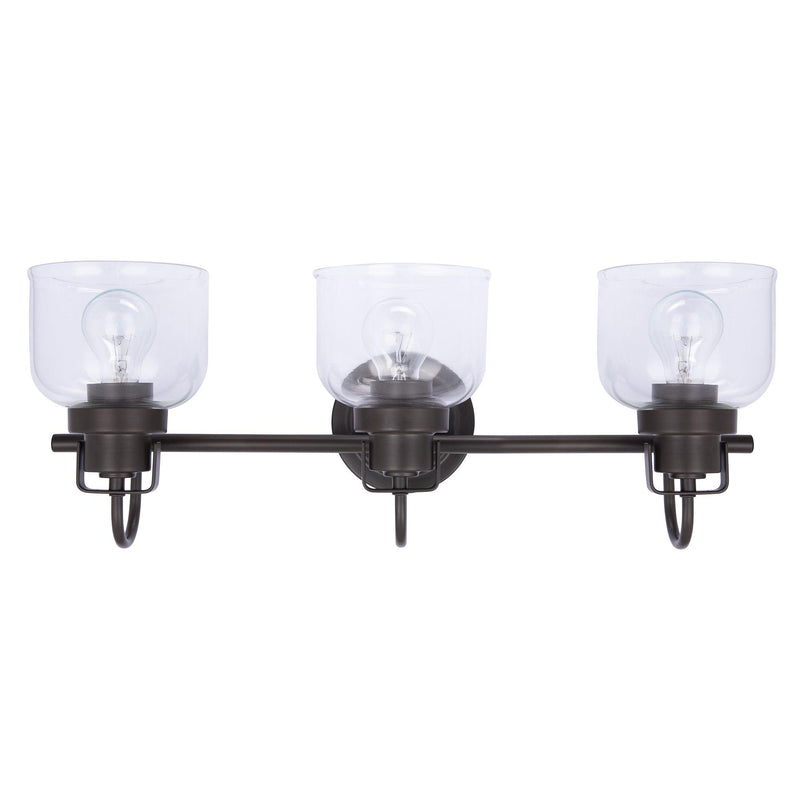 Brighton 3-Light Dark Bronze Dimmable Bathroom Vanity Light