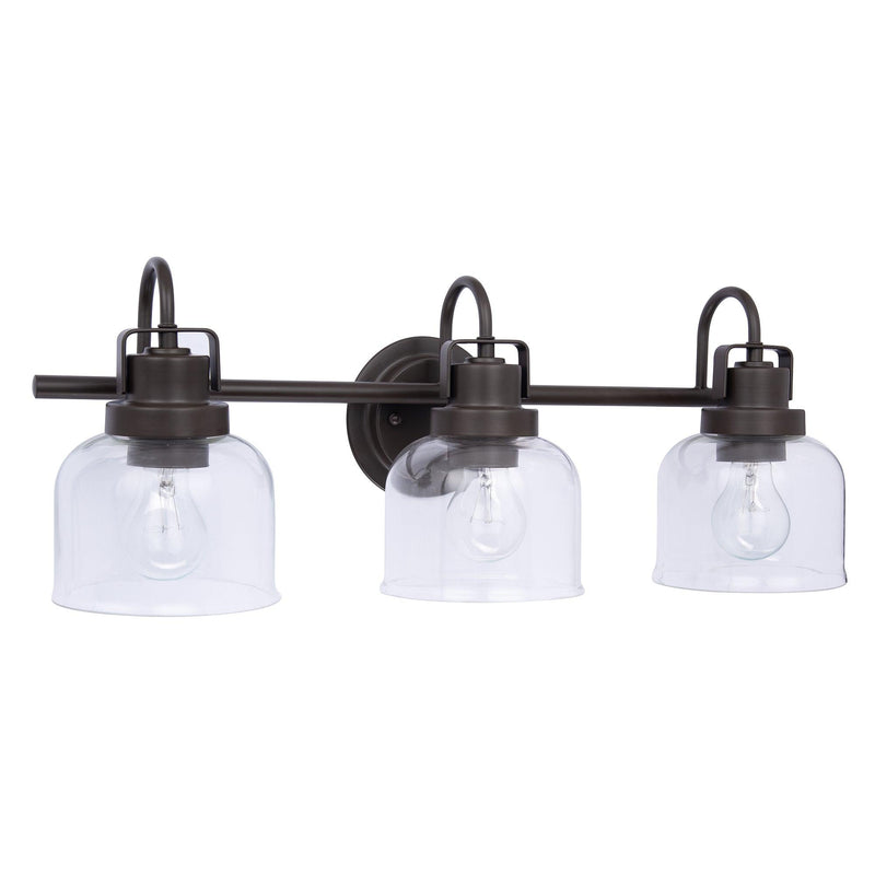 Brighton 3-Light Dark Bronze Dimmable Bathroom Vanity Light