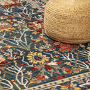 Neola Navy Blue Damask Area Rug