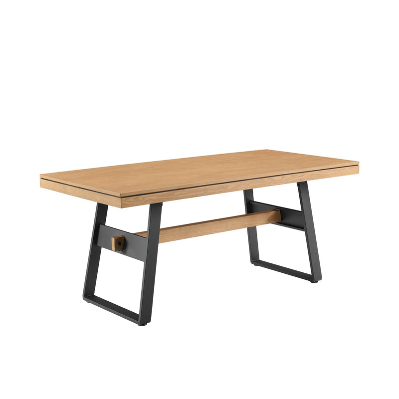 Brickell Modern Industrial Bridge-Leg Dining Table & Desk