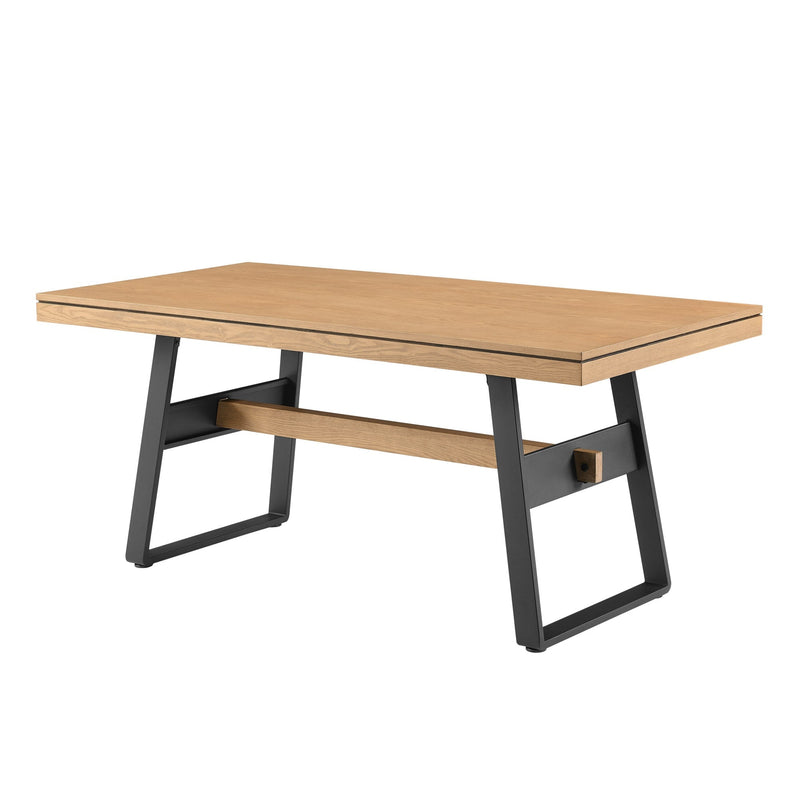 Brickell Modern Industrial Bridge-Leg Dining Table & Desk