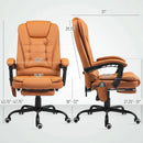 Brown 7 Mode Vibrating High Back Executive Massage Adjustable Office Chair