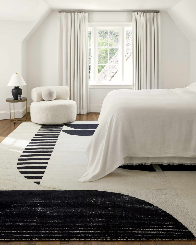 Bro Black&White Wool Rug