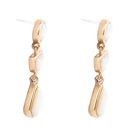 Shaped in White Mother of Pearl Golden Post Earrings