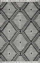 Brownhills Cream&Black Trellis Cotton Area Rug