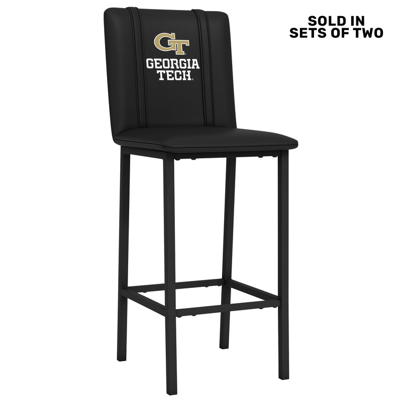 Bar Stool 500 with Georgia Tech Yellow Jackets Wordmark Logo Set of 2