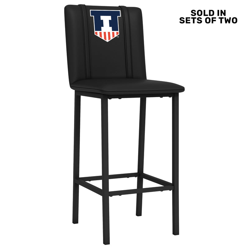 Bar Stool 500 with Illinois Fighting Illini Logo Set of 2