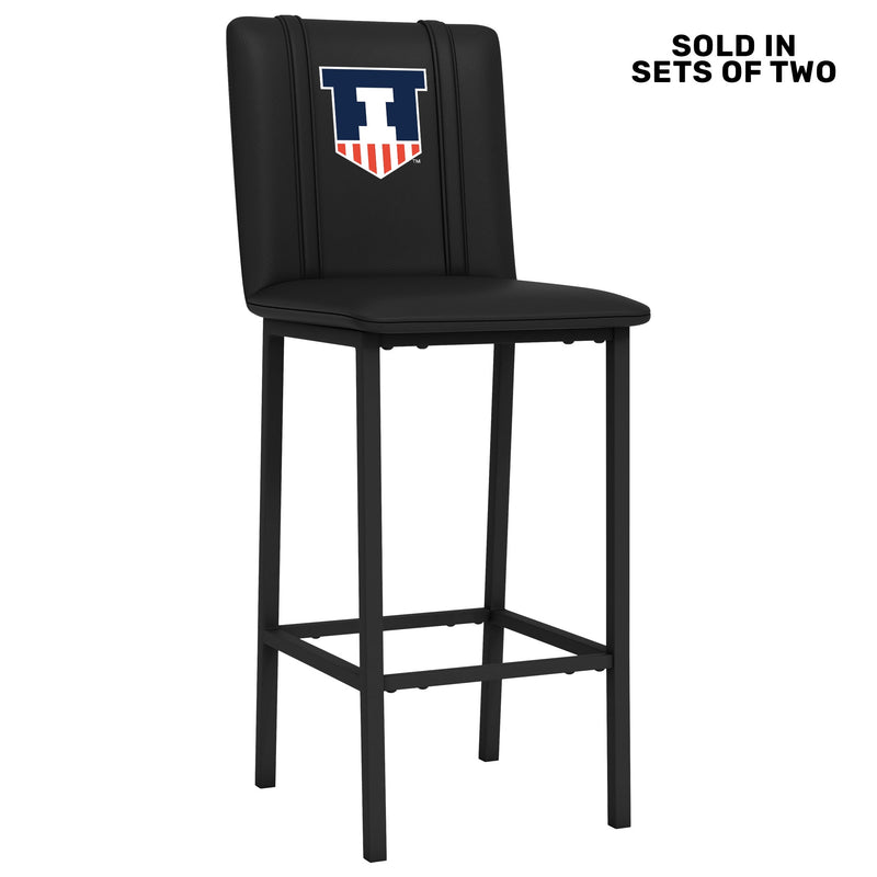 Bar Stool 500 with Illinois Fighting Illini Logo Set of 2