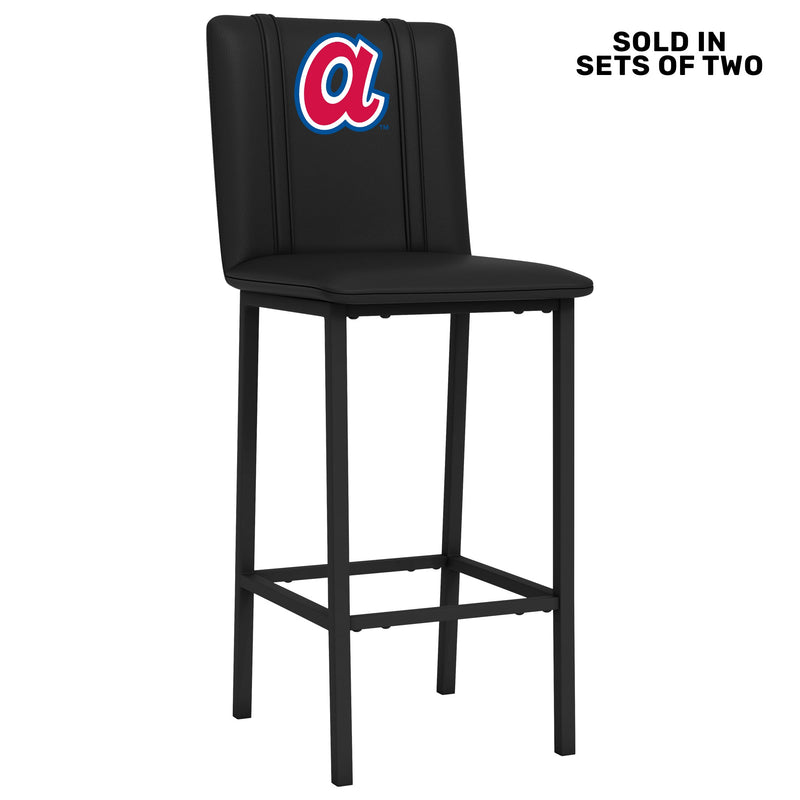 Bar Stool 500 with Atlanta Braves Cooperstown Primary Set of 2