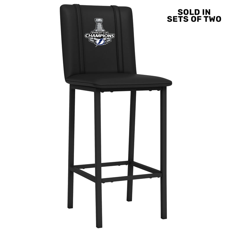 Bar Stool 500 with Tampa Bay Lightning 2021 Stanley Cup Champions Logo Set of 2