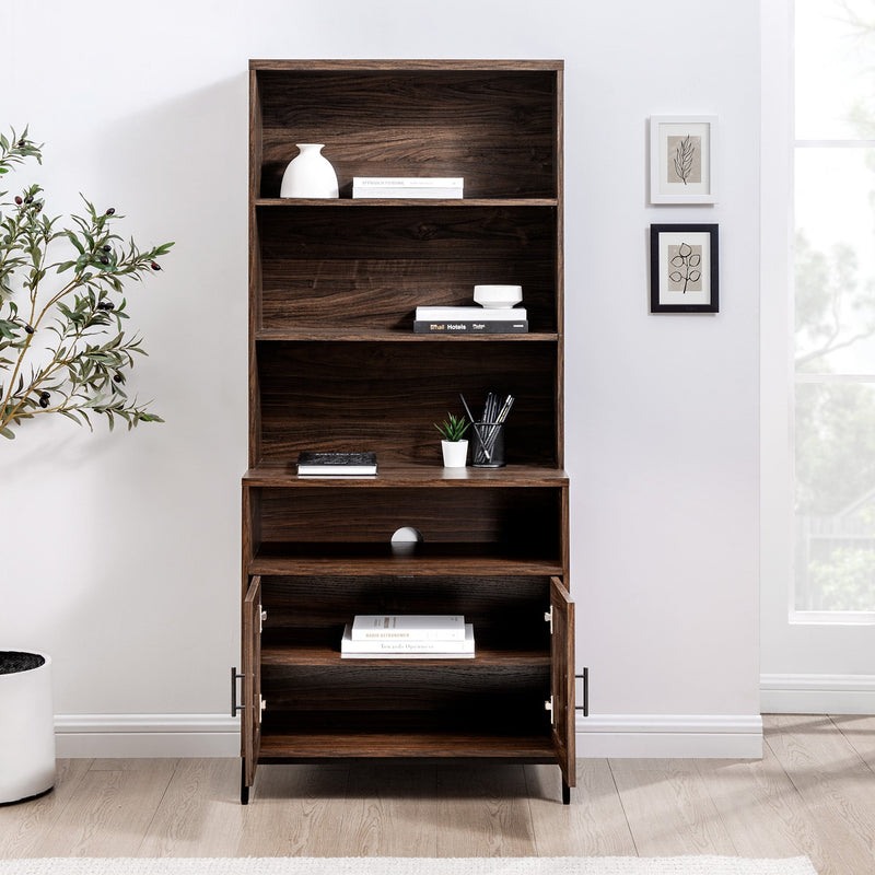 Chevy 64" Contemporary 2-Door Hutch Bookshelf