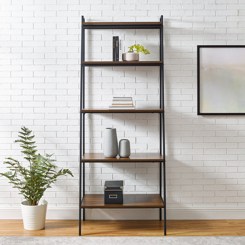 Arlo 72" Metal & Wood Ladder Bookshelf