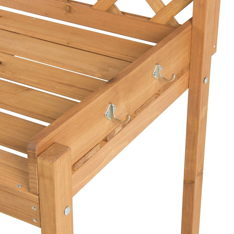Solid Wood Garden Work Table Potting Bench in Natural Finish, photo 3 of 5