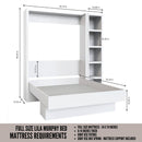 Easy-Lift Full Murphy Wall Bed in Black with Bookshelf by Sharicks