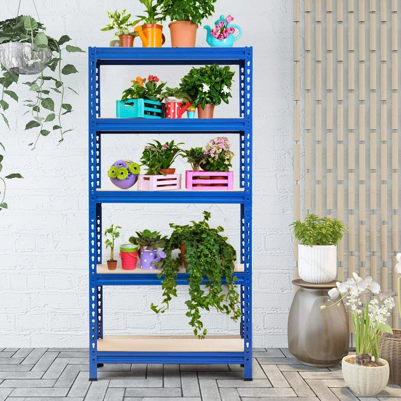 Heavy Duty 60 inch Adjustable 5-Shelf Metal Storage Rack in Navy Blue, photo 3 of 4