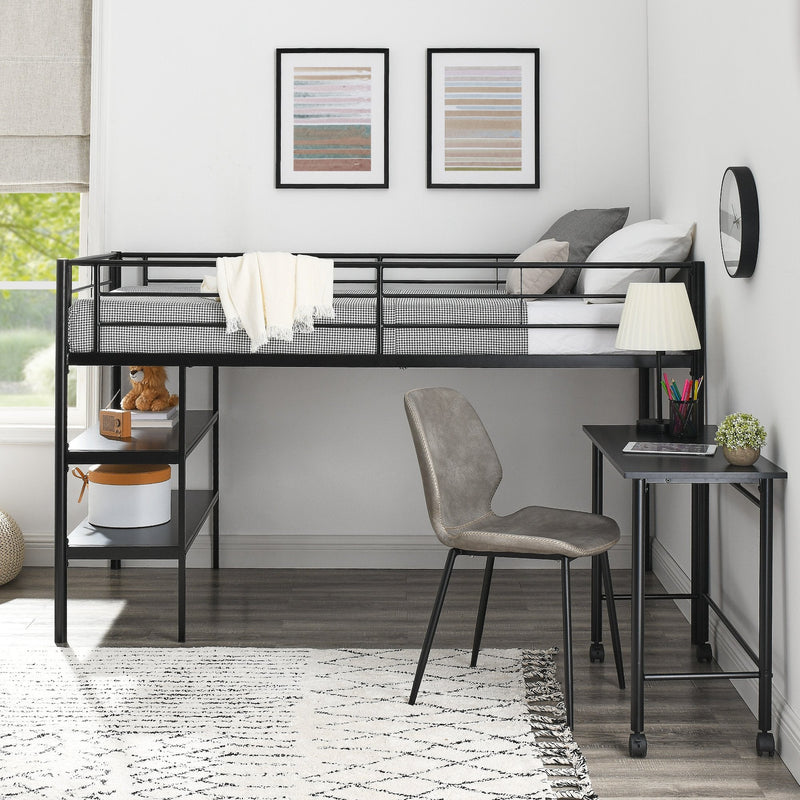 Sunset Twin Low Loft Bed with Desk