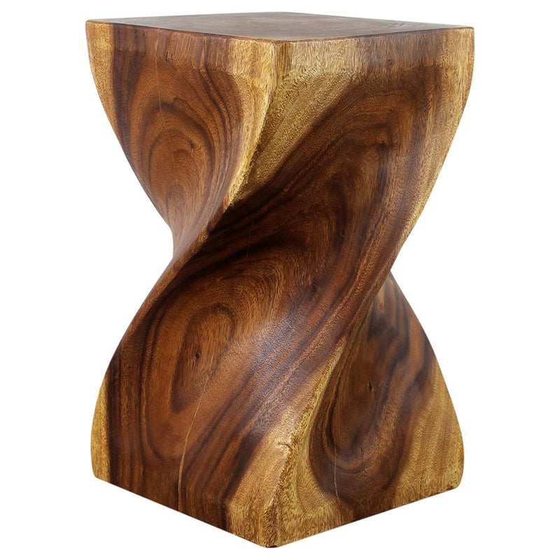 Haussmann® Big Twist Wood Stool Table 12 in SQ x 20 in H Walnut Oil