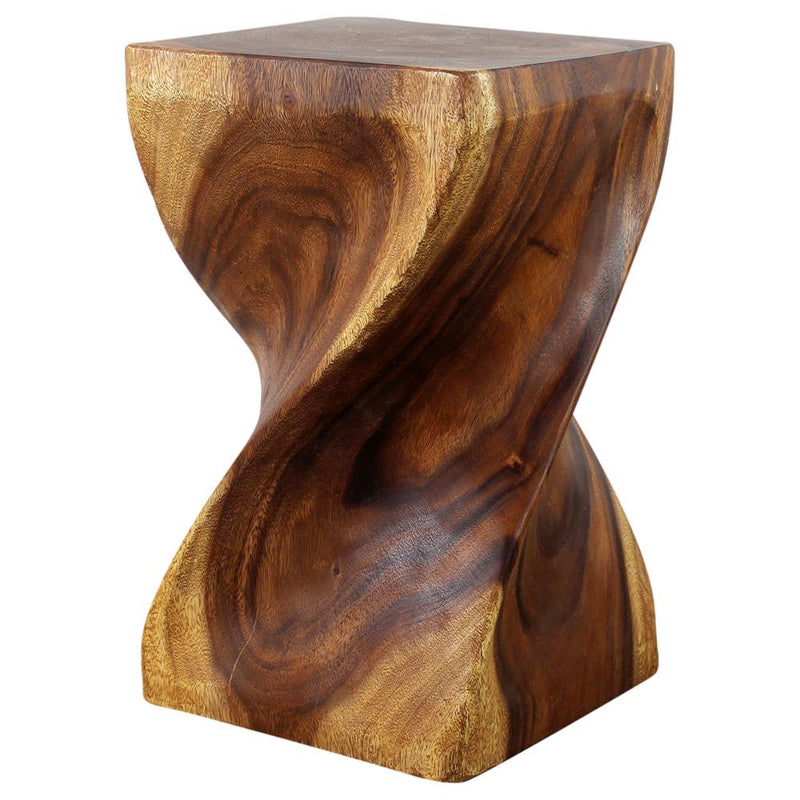 Haussmann® Big Twist Wood Stool Table 12 in SQ x 20 in H Walnut Oil