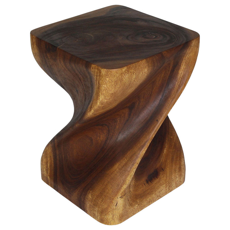 Haussmann® Big Twist Wood Stool Table 14 in SQ x 20 in H Walnut Oil