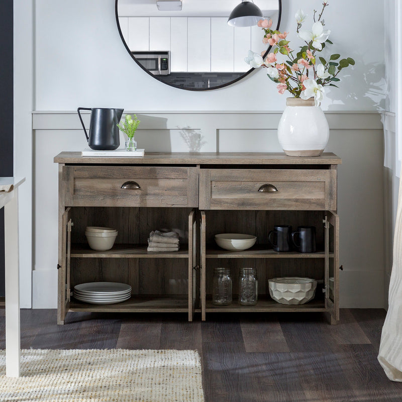 Farmhouse Conrad Glass Door Buffet Sideboard & TV Stand