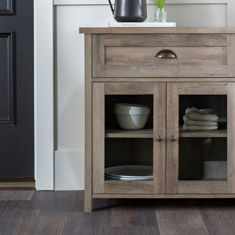 Farmhouse Conrad Glass Door Buffet Sideboard & TV Stand