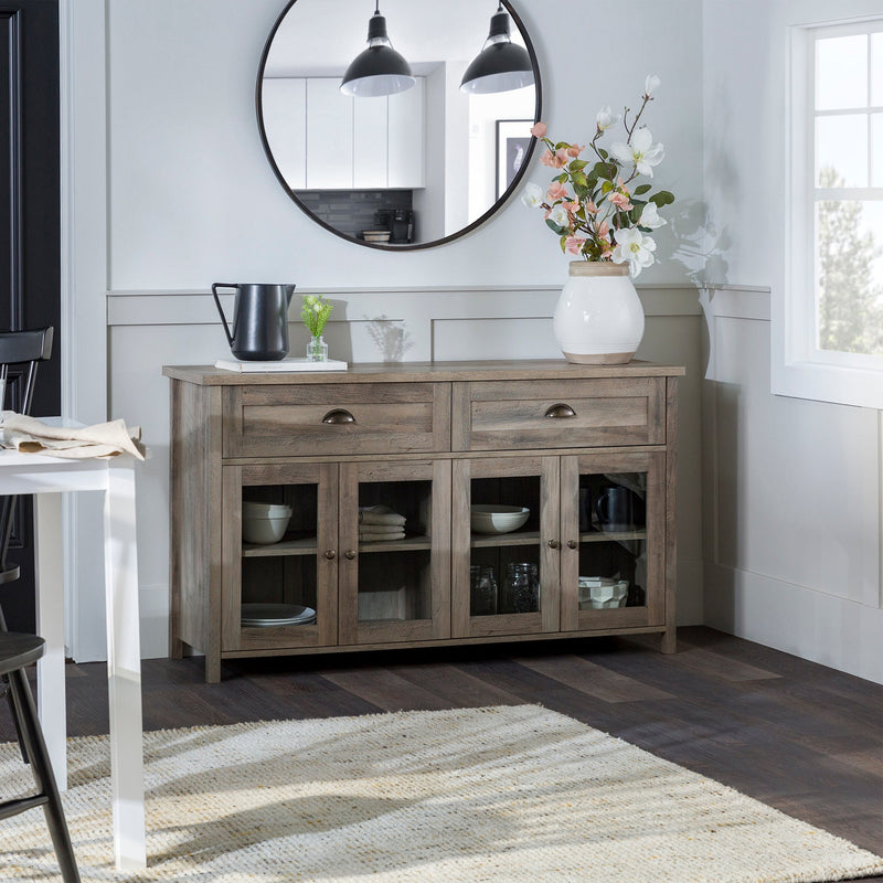 Farmhouse Conrad Glass Door Buffet Sideboard & TV Stand