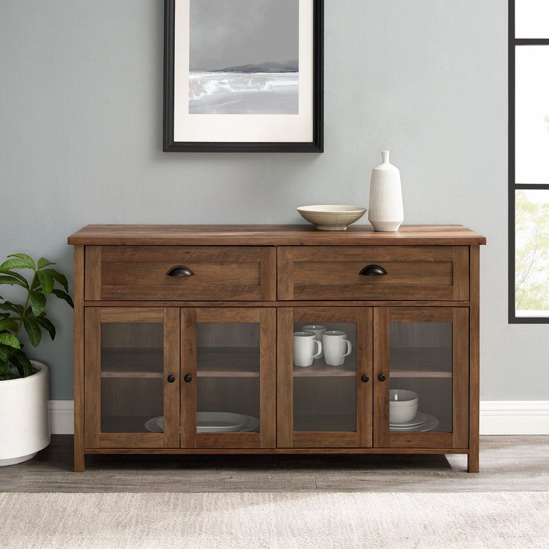 Farmhouse Conrad Glass Door Buffet Sideboard & TV Stand