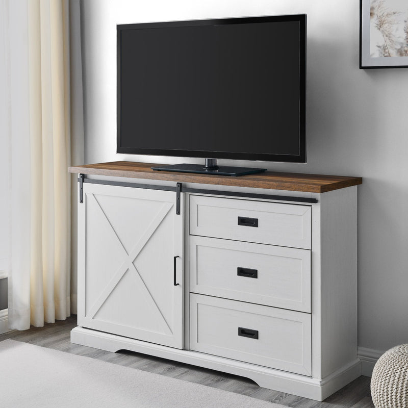 Sliding X Barn Door Buffet Sideboard & TV Stand