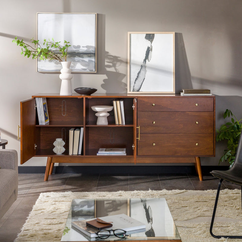 Mid-Century 70" Modern Console Buffet Sideboard