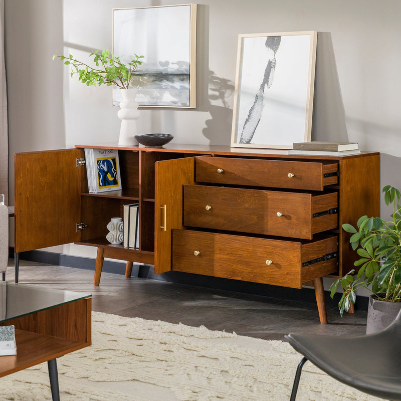 Mid-Century 70" Modern Console Buffet Sideboard