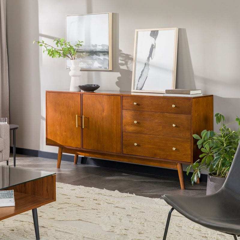 Mid-Century 70" Modern Console Buffet Sideboard