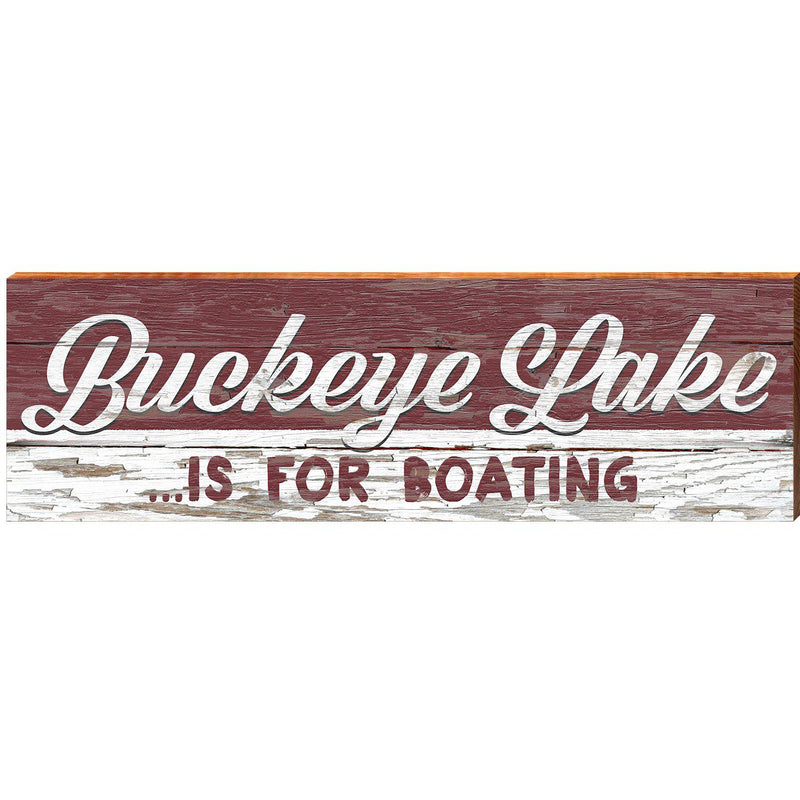 Buckeye Lake is For Boating Red | Wall Art Print on Real Wood