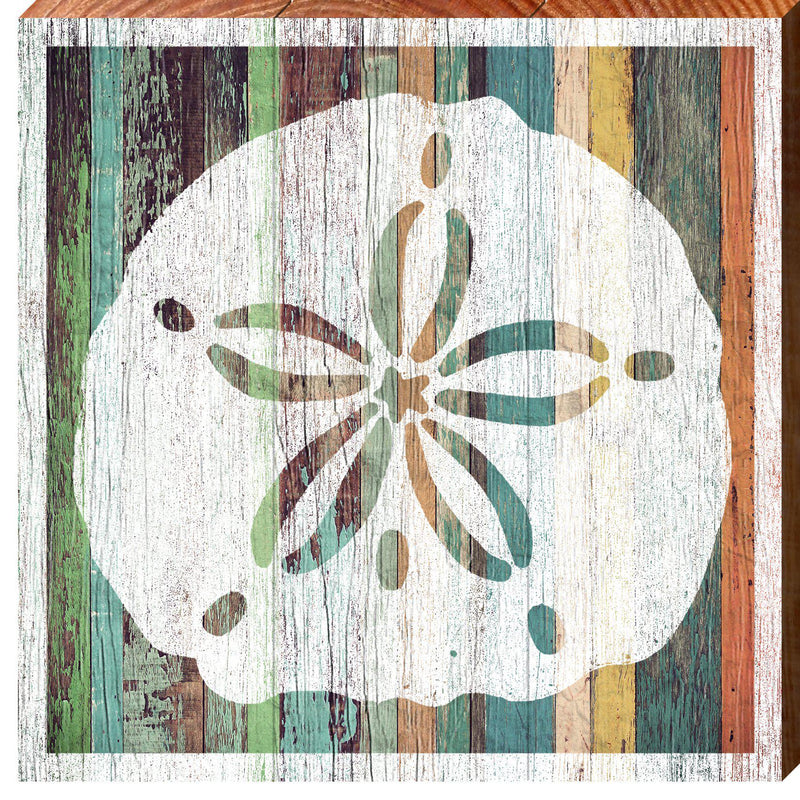 Colorful Sand Dollar | Wall Art Print on Real Wood