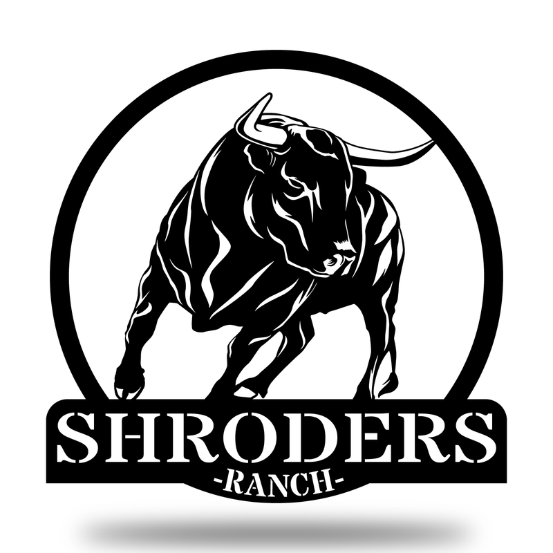 Personalized Bull Ranch Sign