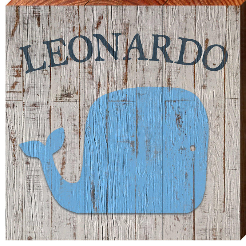 Leonardo Blue Whale | Wall Art Print on Real Wood