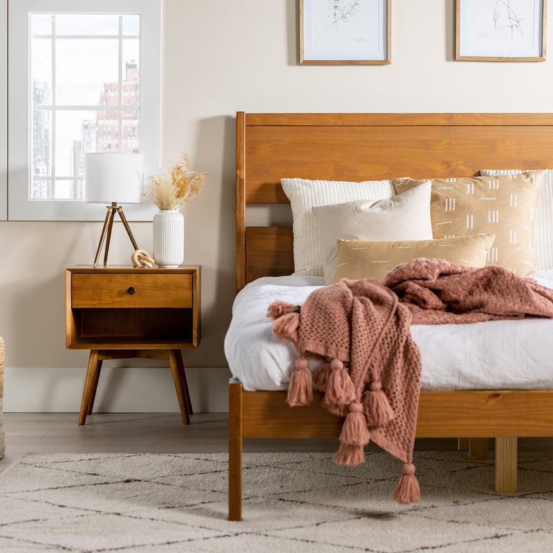 Mid-Century Malyn Solid Wood Modern Platform Bed