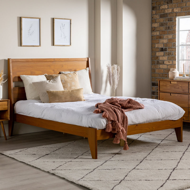 Mid-Century Malyn Solid Wood Modern Platform Bed