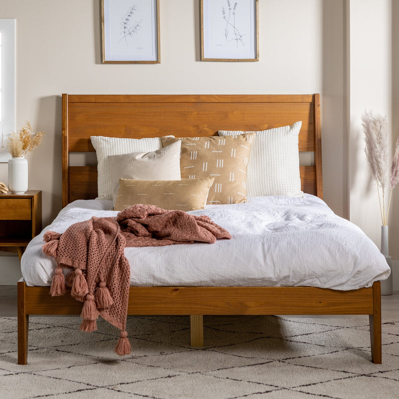 Mid-Century Malyn Solid Wood Modern Platform Bed